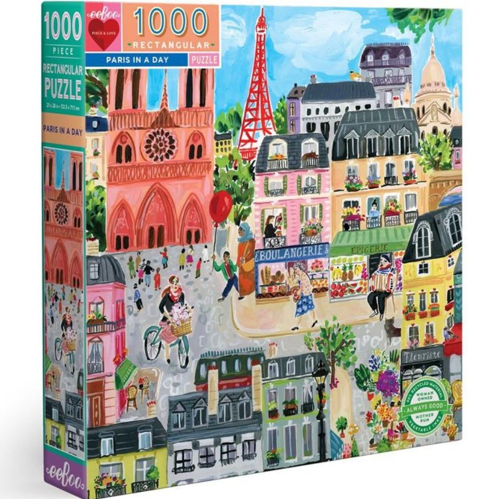 eeBoo Paris in a Day 1000 Piece Rectangle Puzzle